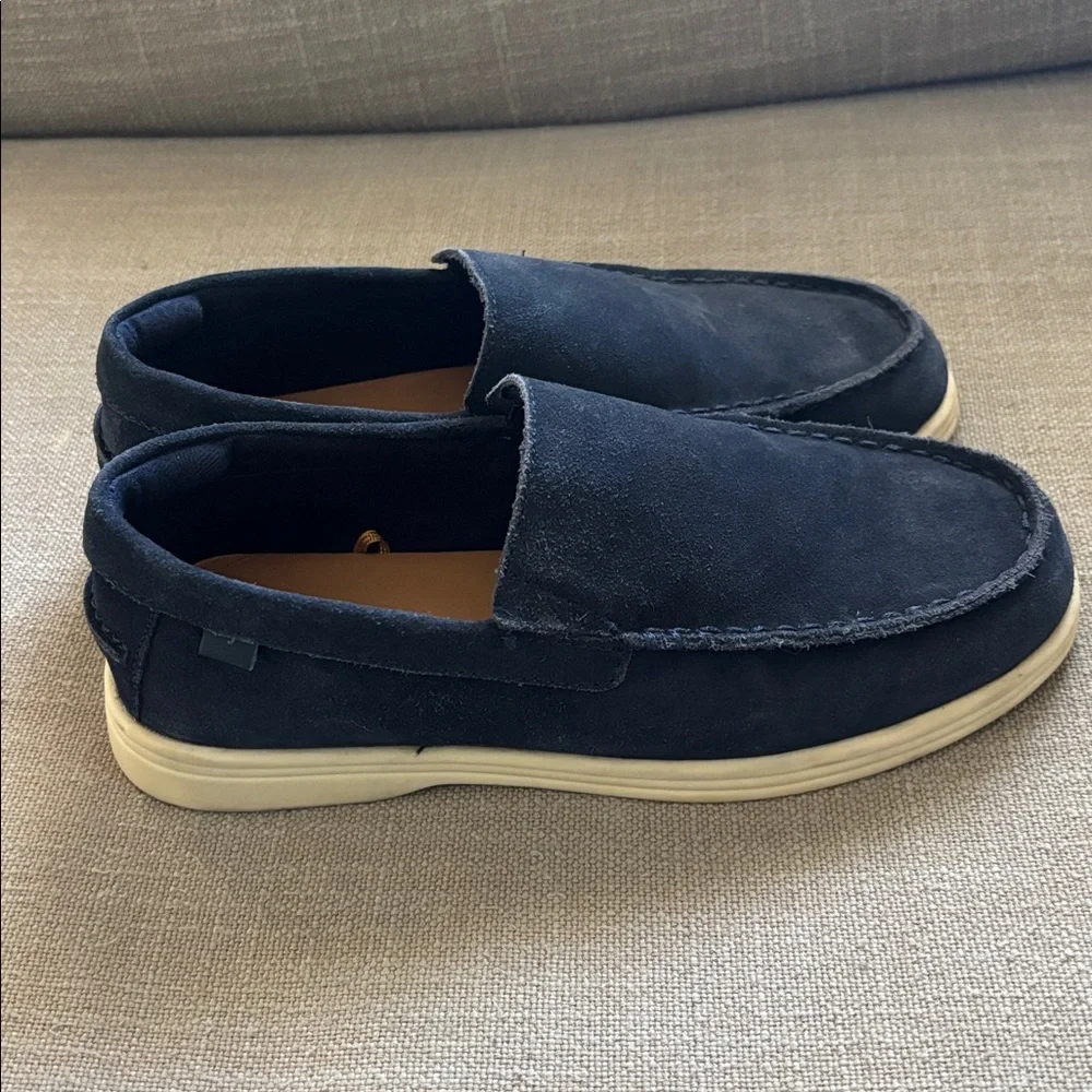 Zara Kids Suede Boat Shoes, Navy Blue, Size 2.5